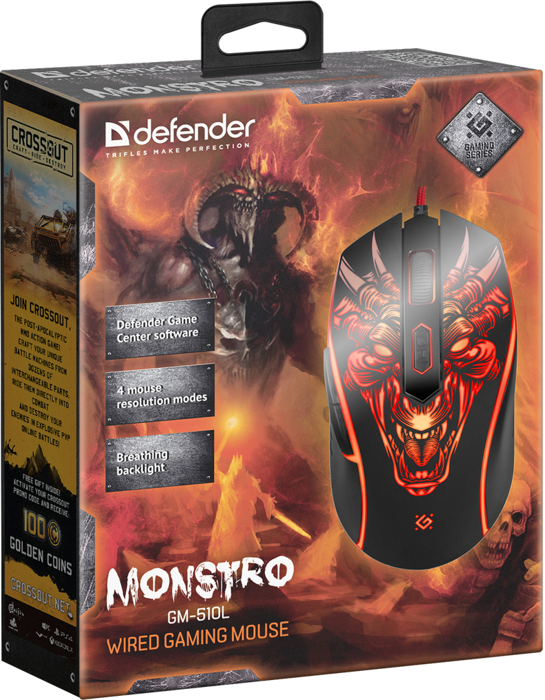 Дефендер гейм центр для мыши. Defender monstro GM-510l 52510. Мышь Defender monstro GM-510l. Defender мышь игровая monstro GM-510l 6 кн 3200dpi. Мышь Defender GM-510l monstro, 6кн, USB.