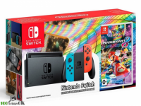 Nintendo Switch (неоновый красный / неоновый синий) + игра Mario Kart 8 Deluxe[ПРИСТАВКИ]