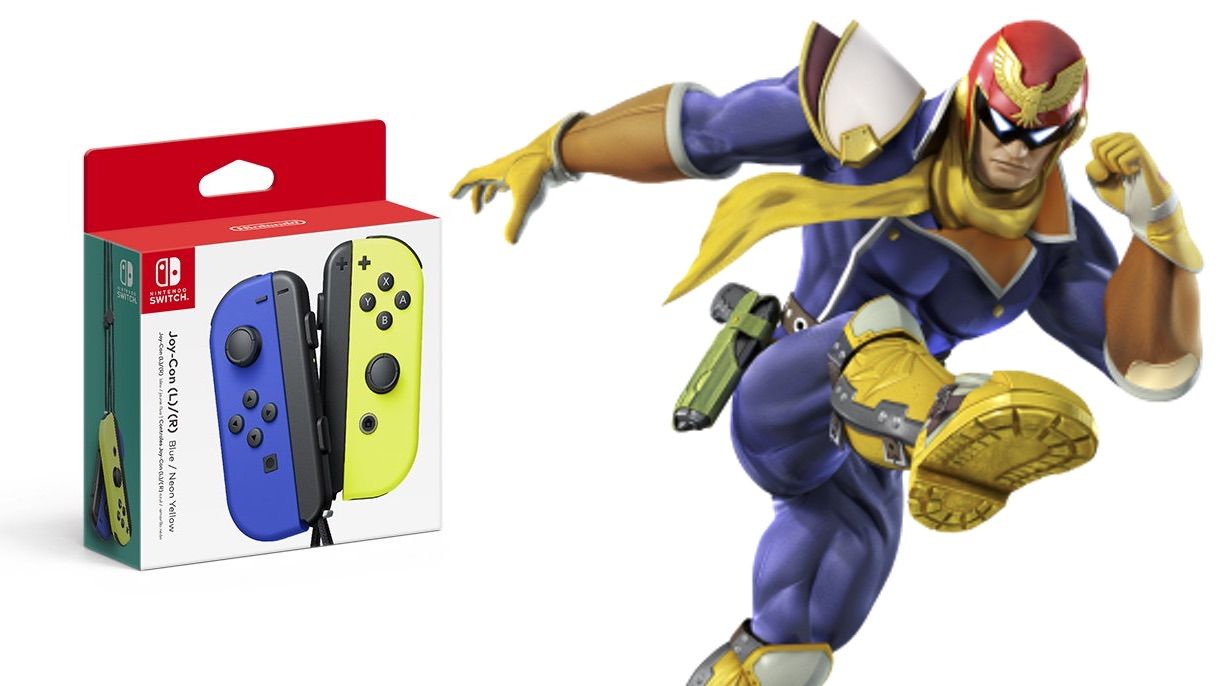 Набор контроллеров Joy-Con для Nintendo Switch (синий/неоновый желтый)АКСЕС...