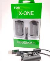 Зарядный набор 3 в 1 для геймпада XBOX ONE: 2 Аккумулятора 2800 mAh и зарядный кабель[XBOX ONE]