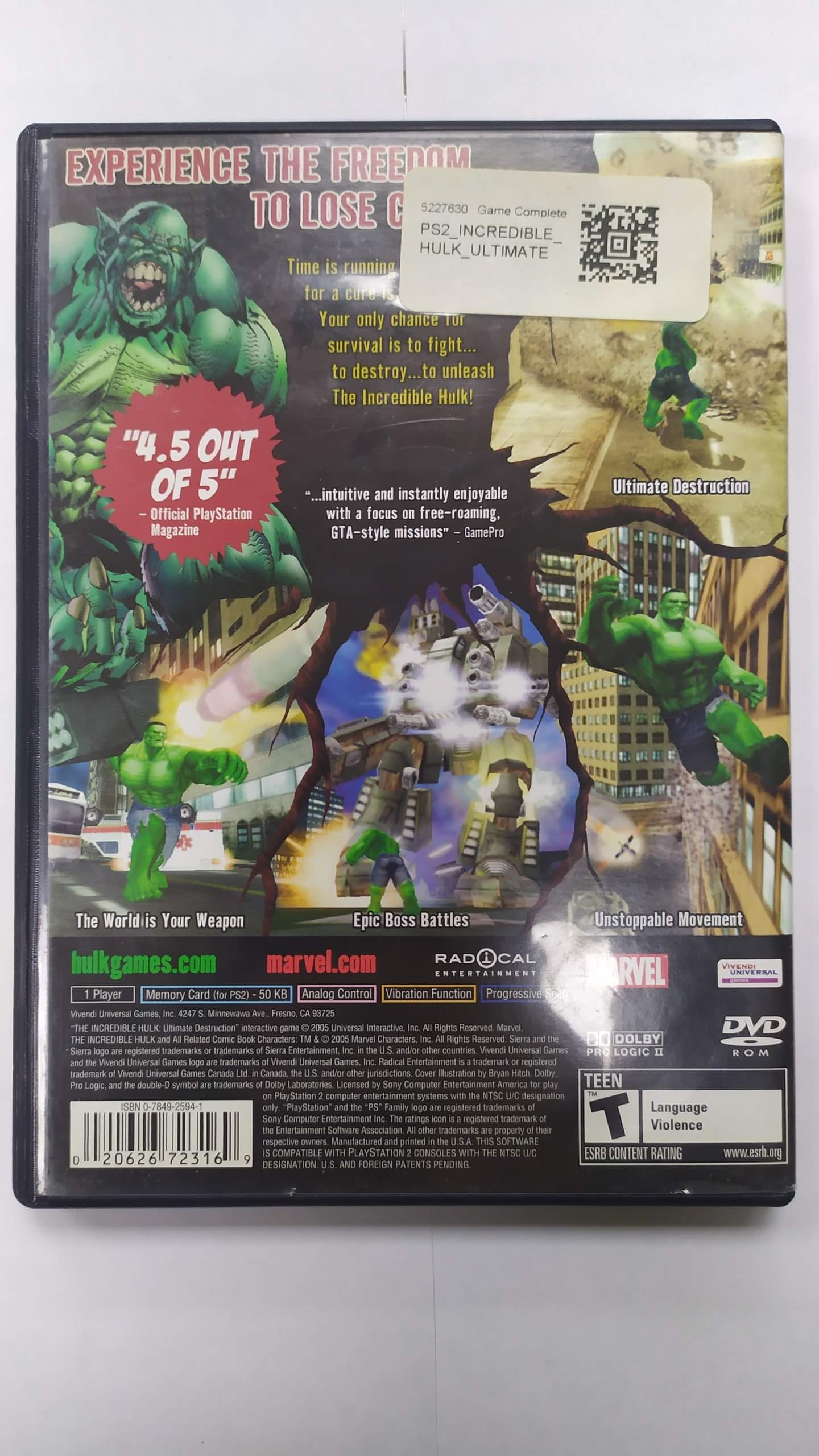 The Incredible Hulk: Ultimate Destruction (NTSC-U)