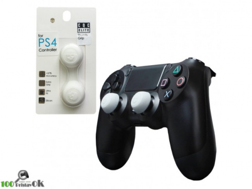Насадки на стики для увеличения высота геймпада PlayStation 4 STICK SKULL and CO CQC ELITE THUMB GRIP (Белые)[PLAY STATION 4]