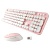 Беспроводной набор клавиатура + мышь JETACCESS SMART LINE KM39 W, белый-розовый [АКСЕССУАРЫ]