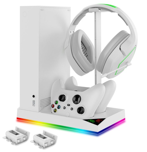 Многофункциональный стенд iPega для Xbox S серии +2 акб 1400 мА, белый, RGB подсветка, (PG-XBS013SA)  iPega